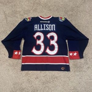 Vintage Koho NHL Columbus Blue Jackets Jamie Allison 33 Hockey Jersey Size Small
